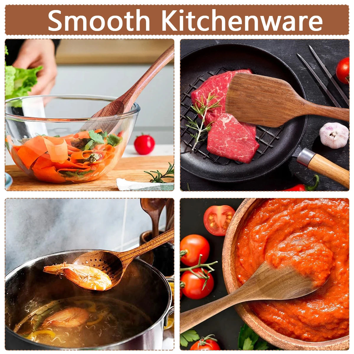 Elevate your kitchen routine with a 5-piece wooden utensil kit that blends natural charm with practical everyday performance.