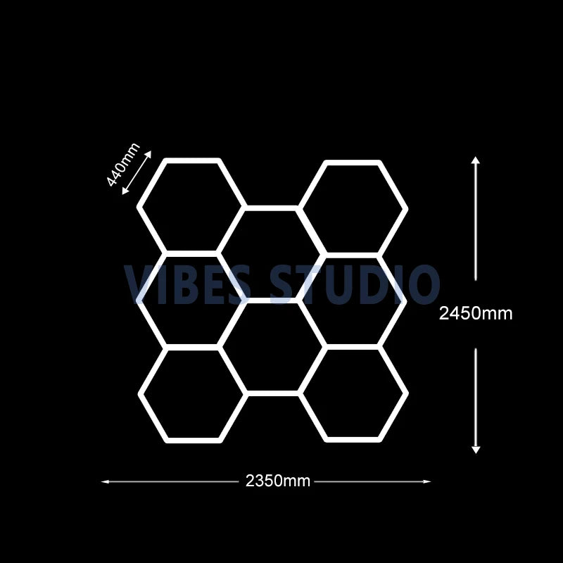 Hexagon LED Garage Light 6500K Honeycomb Ceiling Tube Lighting For Home Workshop