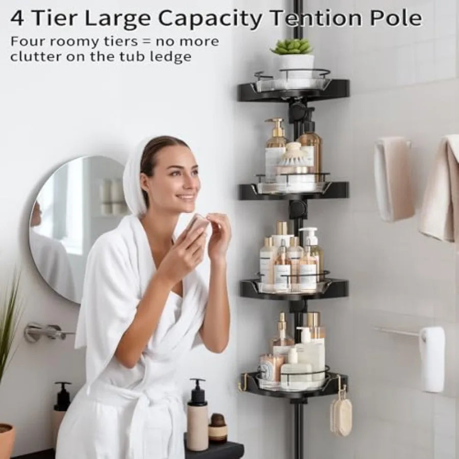 Upgrade your shower storage with a versatile, space-saving caddy that rotates to reach every bottle effortlessly and keeps your grooming essentials neatly organized in a compact corner.