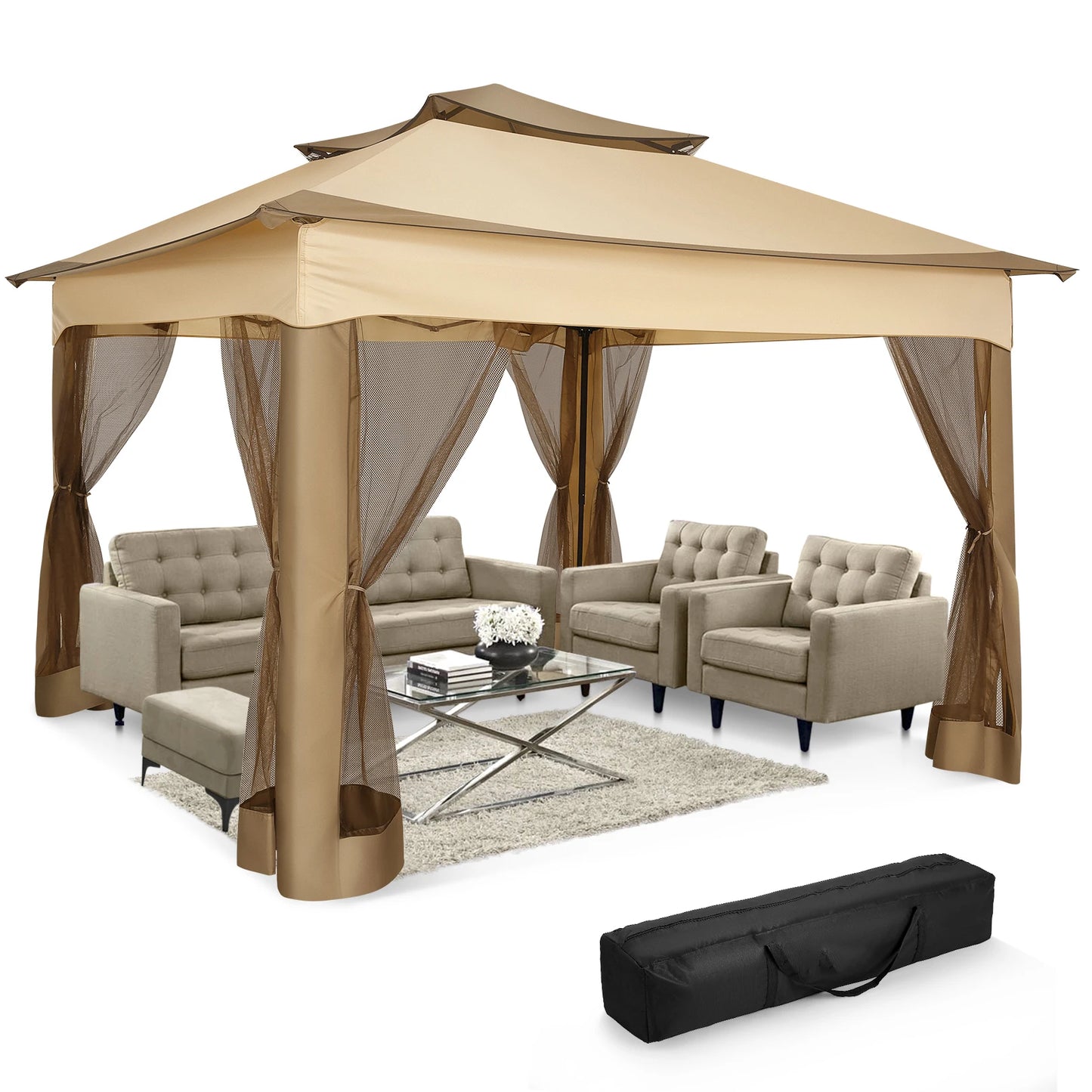 Step into instant shade and bug-free comfort with your new pop-up gazebo designed for effortless outdoor living.