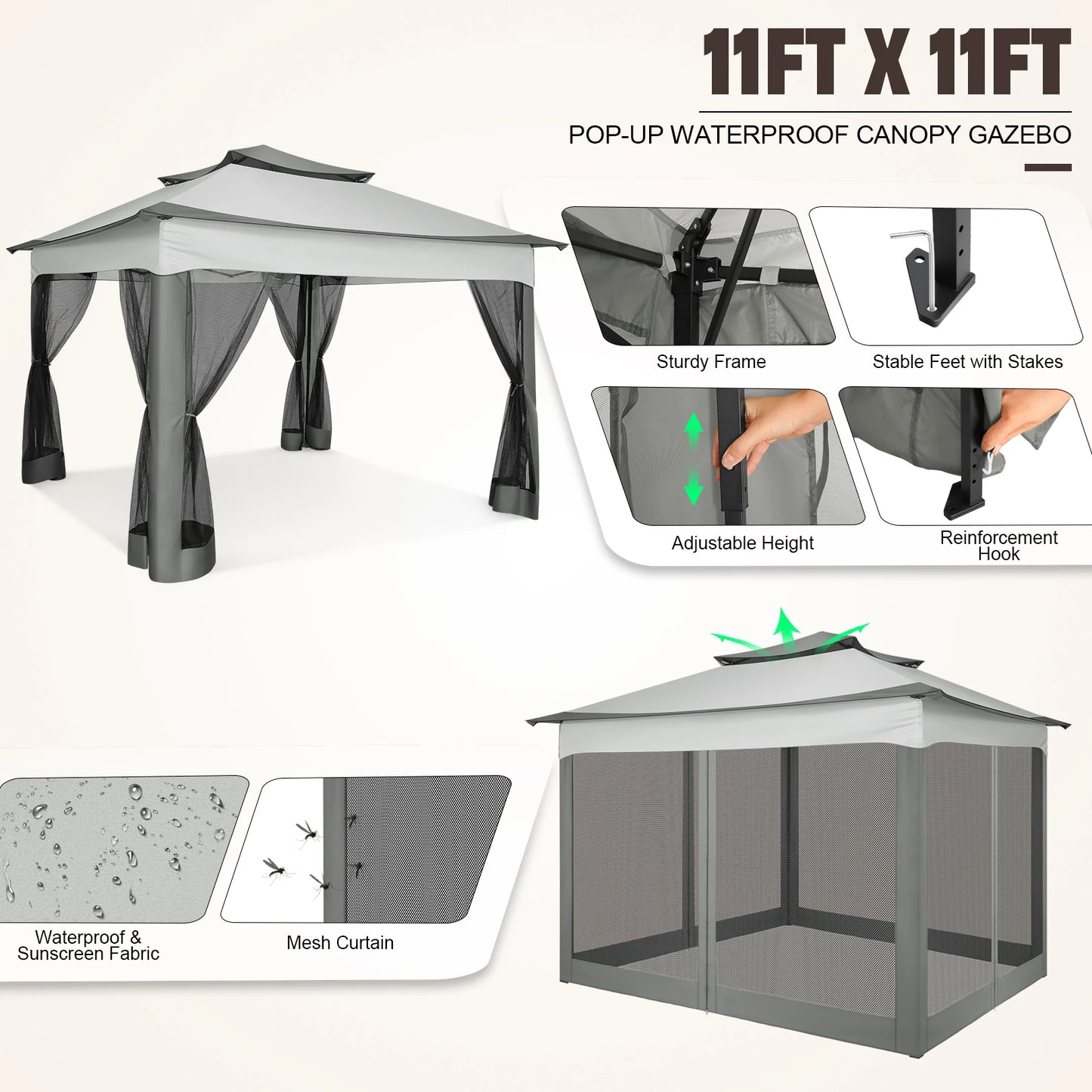 Step into instant shade and bug-free comfort with your new pop-up gazebo designed for effortless outdoor living.
