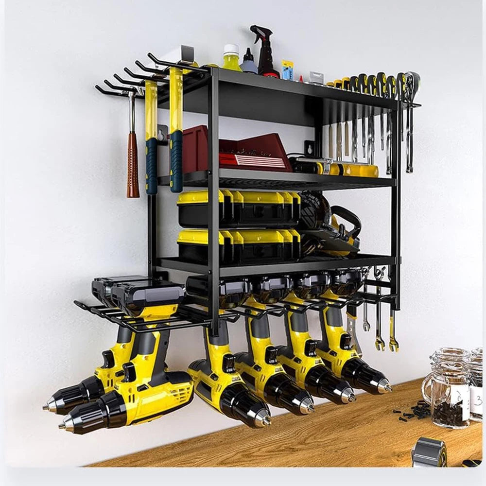 Transform your cluttered garage into a streamlined, efficient workshop with this versatile wall mounted tool rack that keeps every essential tool within reach.