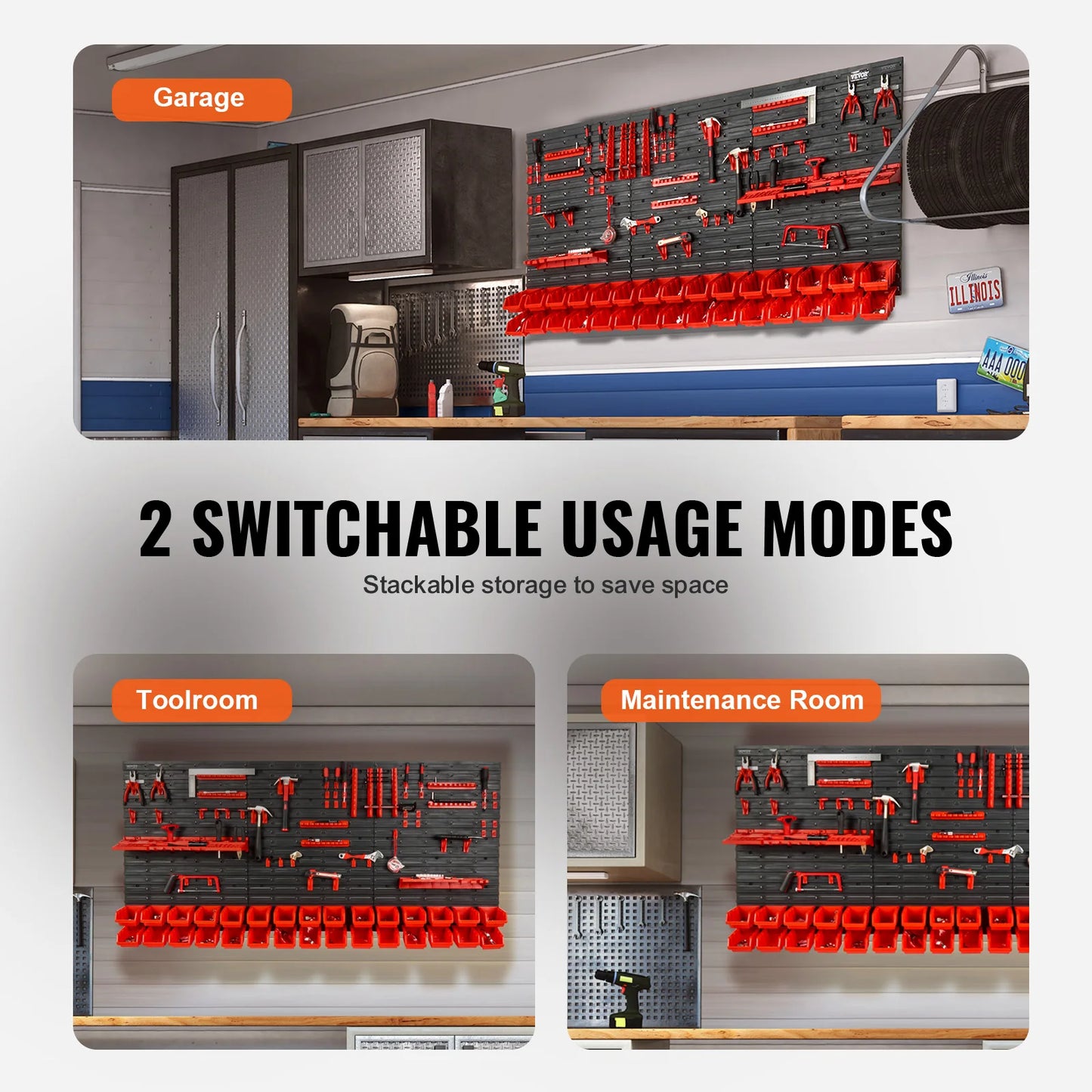 SucceBuy Wall Mounted Storage Bins 30 To 48 Bins Parts Rack Organizer