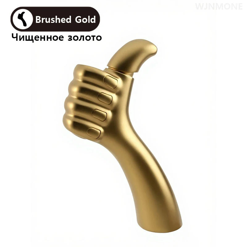Modern Brass Single Hole Deck Mounted Bathroom Faucet With Hot Cold Water