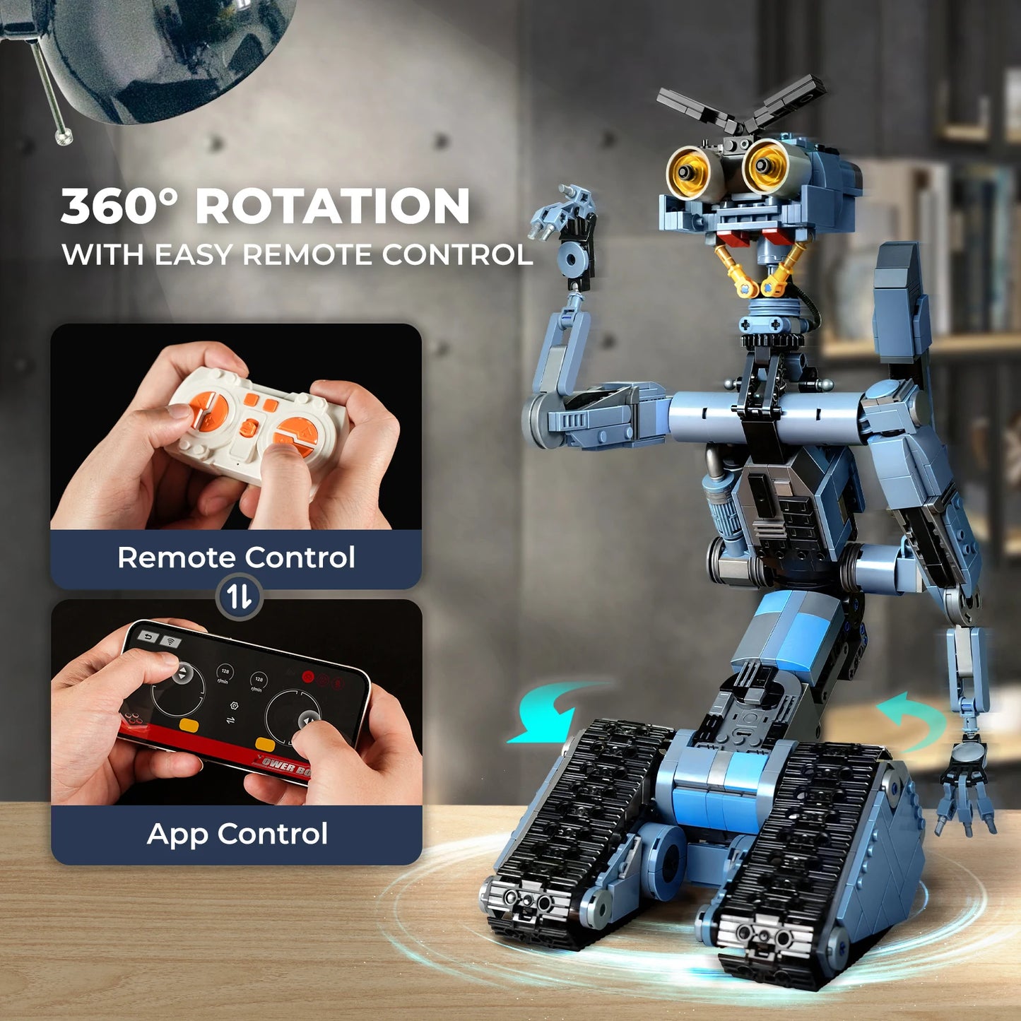 1176 Pieces Johnny 5 Robot Building Blocks Set With Remote Control