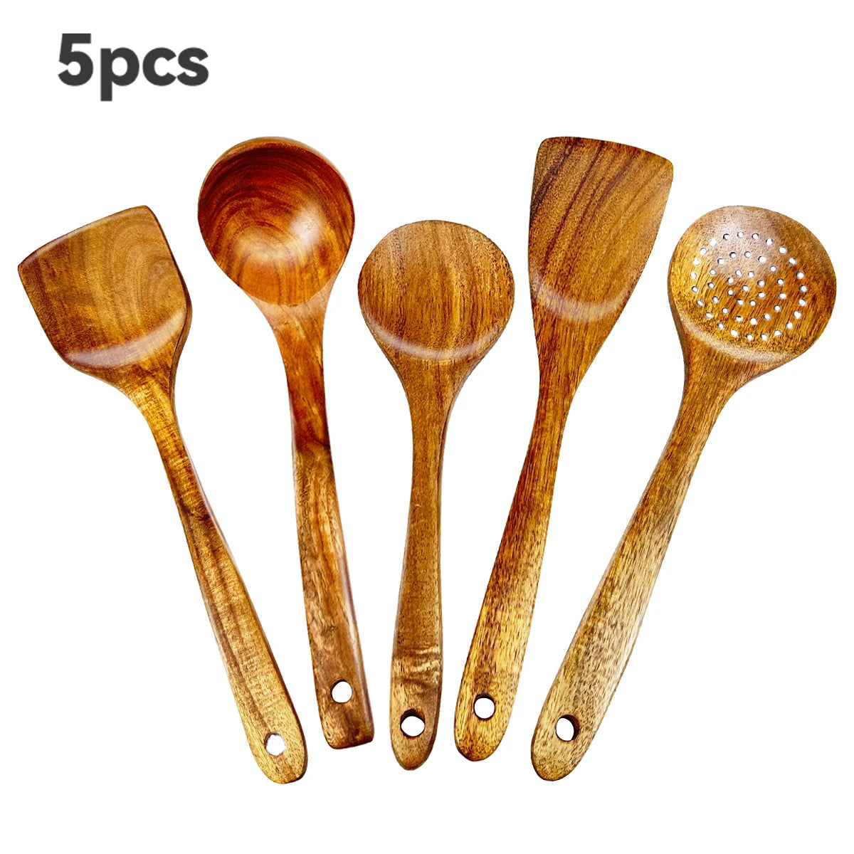 Elevate your kitchen routine with a 5-piece wooden utensil kit that blends natural charm with practical everyday performance.