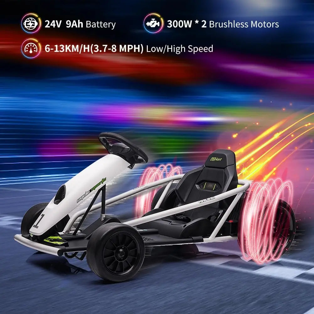 Ride On Go Kart 24V Dual 300W Motors For Teens Outdoor Toy