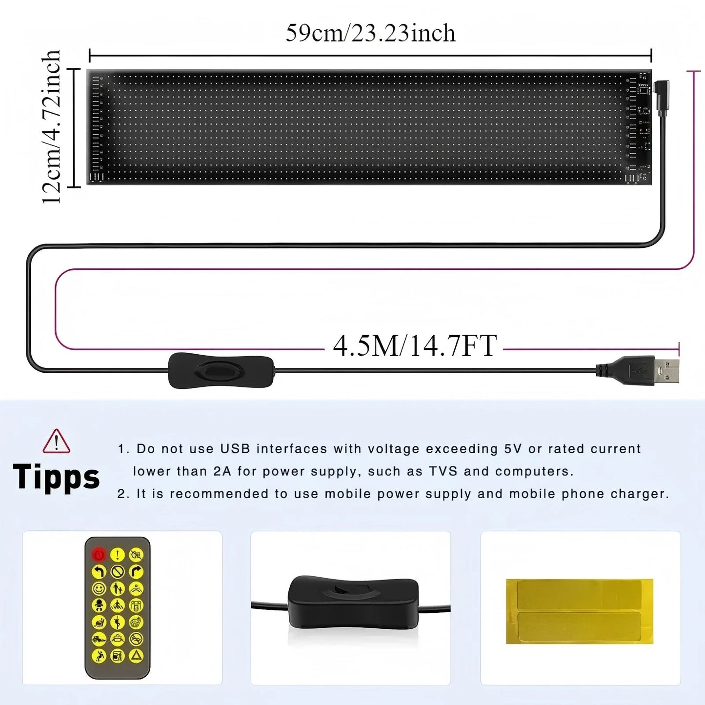 Huge Bright Devil Eye LED Sign Programmable Scroll Display for Store and Car