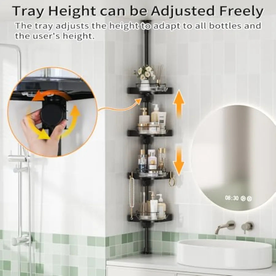 Upgrade your shower storage with a versatile, space-saving caddy that rotates to reach every bottle effortlessly and keeps your grooming essentials neatly organized in a compact corner.