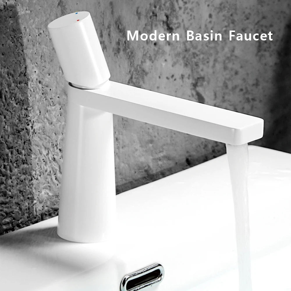 Brushed Gold Basin Faucet Brass Bathroom Sink Mixer Single Hole Deck Mounted