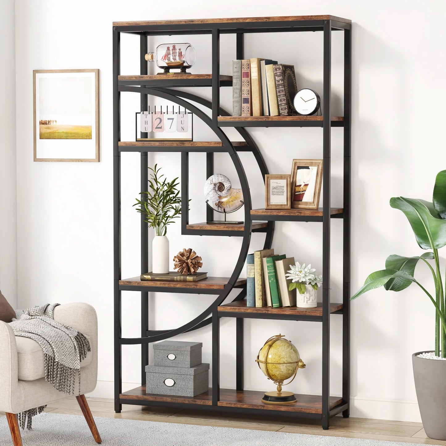 Tribesigns Industrial 5-Tier Etagere Bookcase Freestanding Shelf
