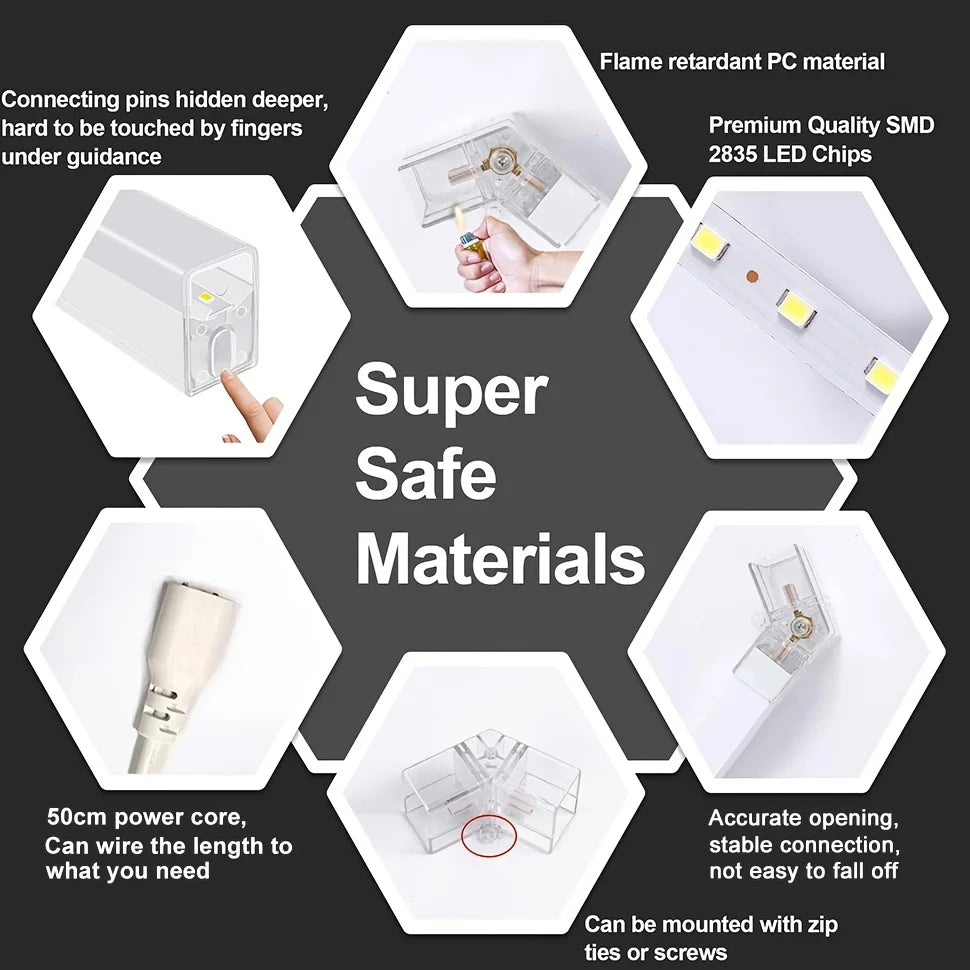 Hexagon LED Garage Light 6500K Honeycomb Ceiling Tube Lighting For Home Workshop