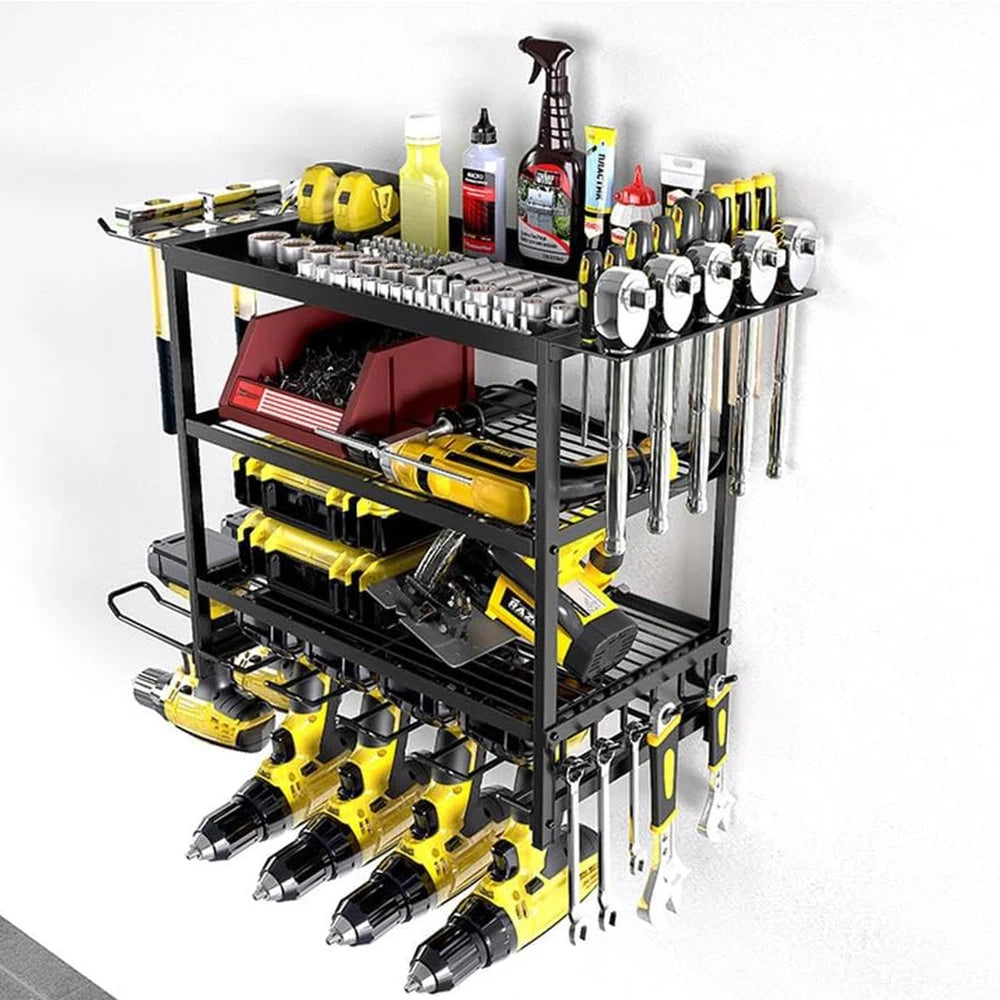 Transform your cluttered garage into a streamlined, efficient workshop with this versatile wall mounted tool rack that keeps every essential tool within reach.