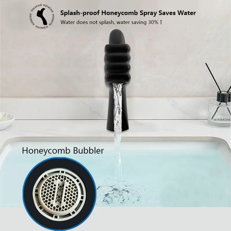 Modern Brass Single Hole Deck Mounted Bathroom Faucet With Hot Cold Water