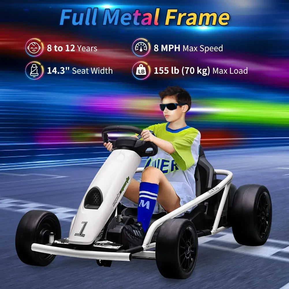 Ride On Go Kart 24V Dual 300W Motors For Teens Outdoor Toy