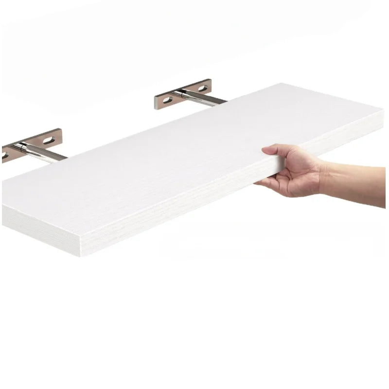 Wall Mounted Wooden Shelf For Living Room Bookshelf Straight Line Design