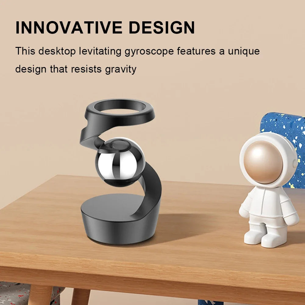 Gravity Defying Kinetic Desk Toy Suspended Gyroscope For Office Decor