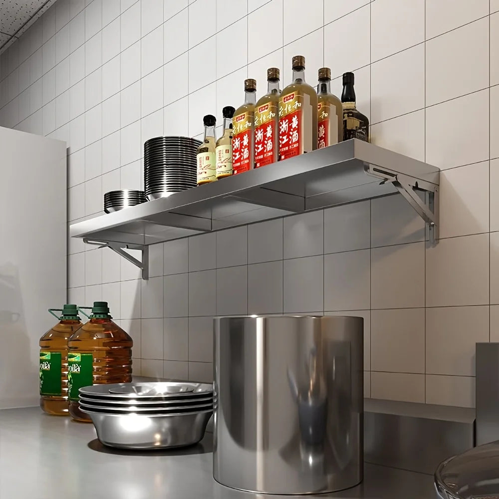 Stainless Steel Wall Mounted Foldable 4 Tier Kitchen Shelf