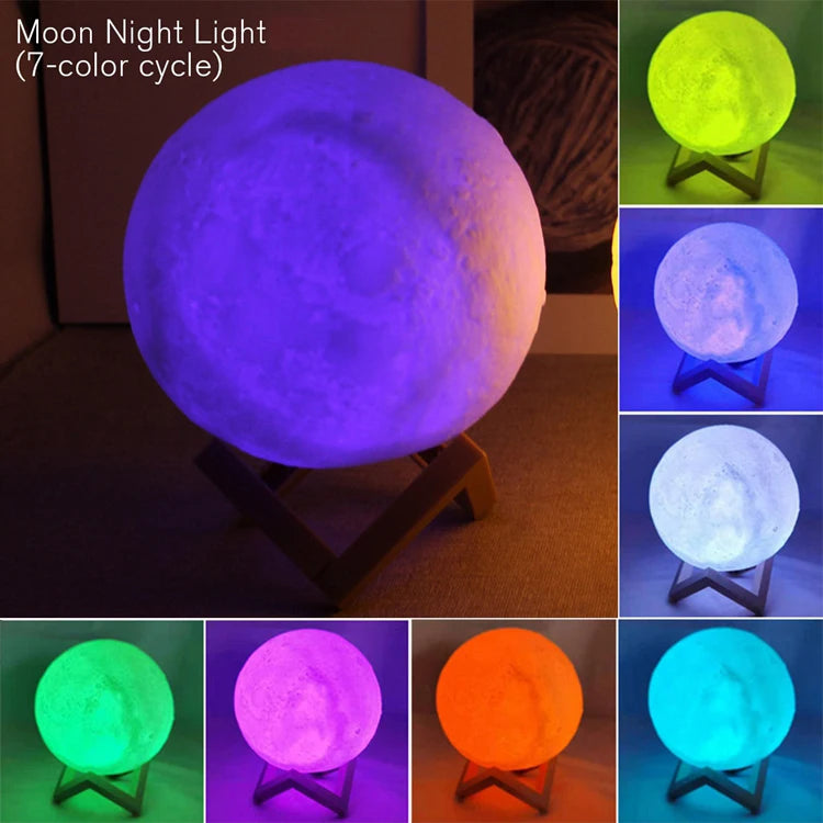 Moon Light LED Book Light Galaxy Night Lamp For Kids Bedroom Decor