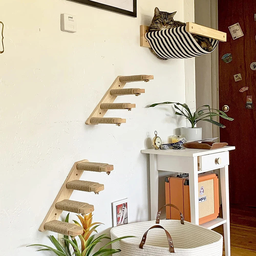 Elevate your cat’s playtime with a wall mounted climbing shelf that blends exercise, curiosity, and stylish design.