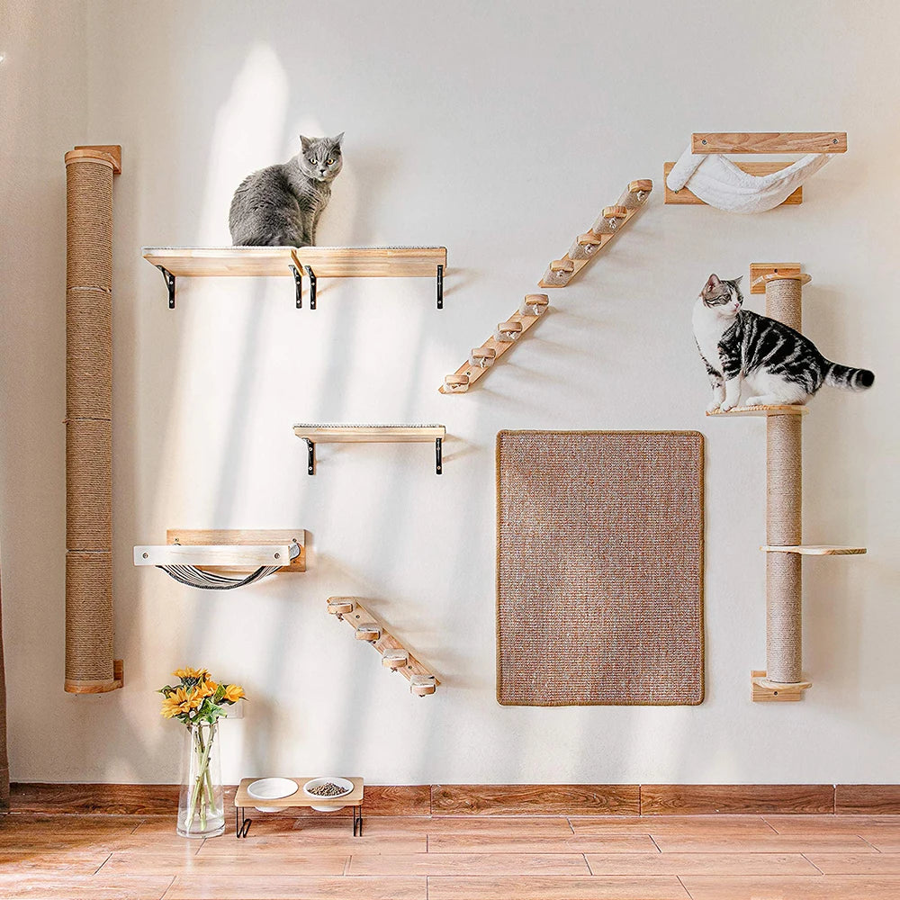 Elevate your cat’s playtime with a wall mounted climbing shelf that blends exercise, curiosity, and stylish design.
