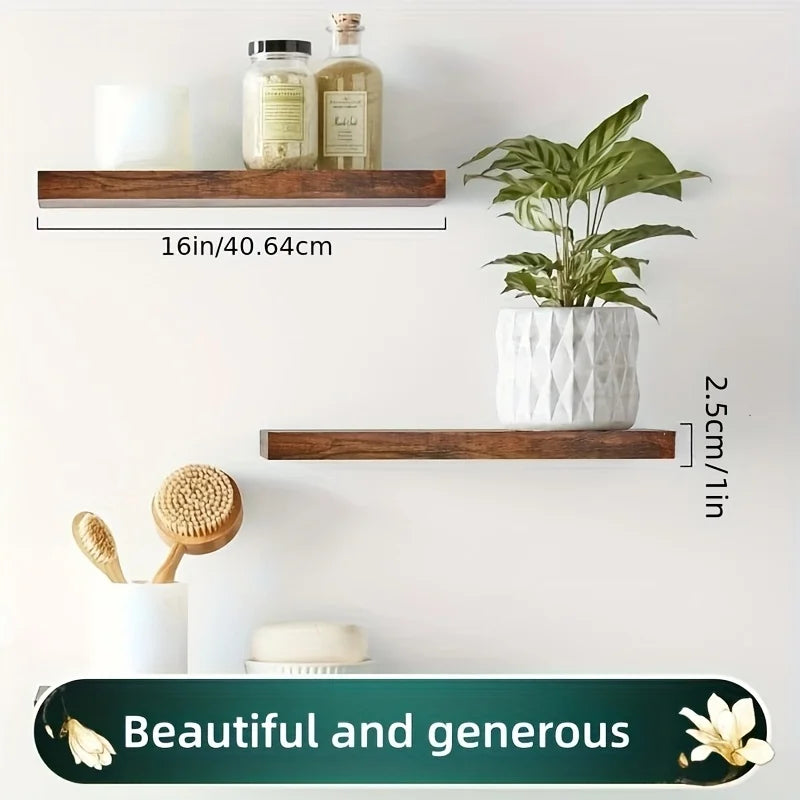 Wall Mounted Wooden Shelf For Living Room Bookshelf Straight Line Design