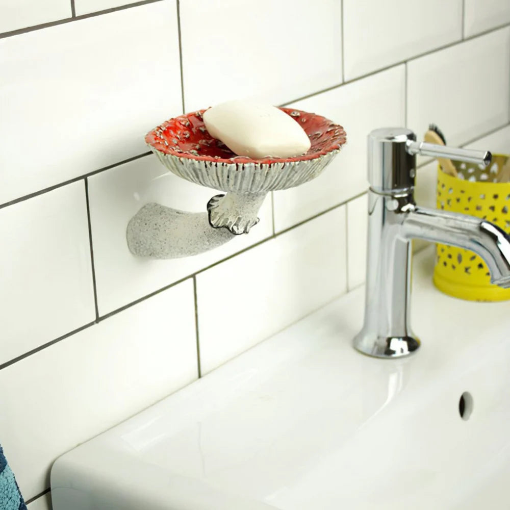 Resin Amanita Floating Shelf 7 10 13 Cm Wall Mounted Mushroom Keys Holder