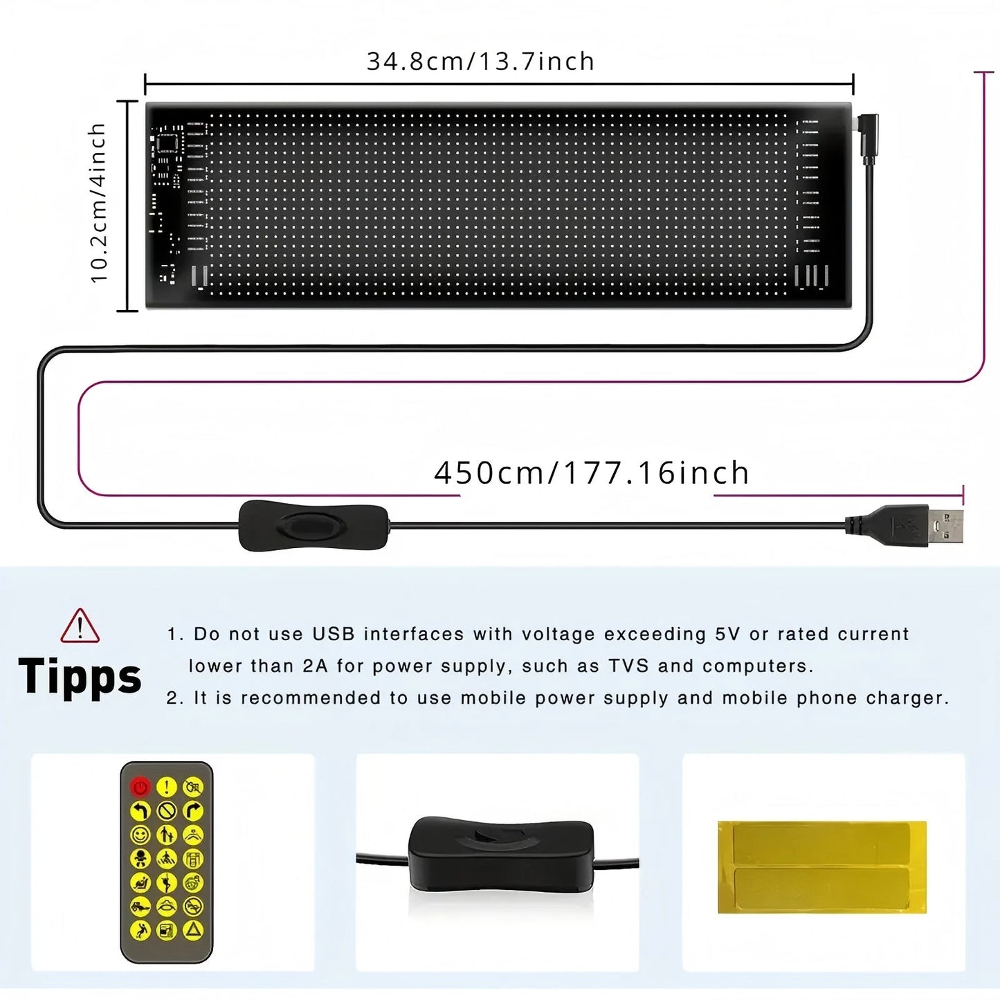 Huge Bright Devil Eye LED Sign Programmable Scroll Display for Store and Car