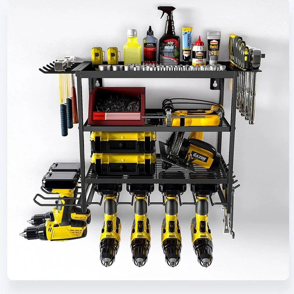 Transform your cluttered garage into a streamlined, efficient workshop with this versatile wall mounted tool rack that keeps every essential tool within reach.