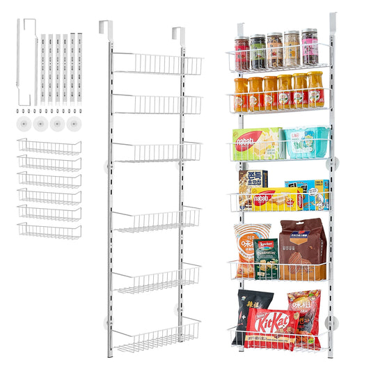 Turn clutter into clarity with a versatile over-the-door pantry organizer that grows with your space, helping you see every bottle, jar, and snack at a glance.