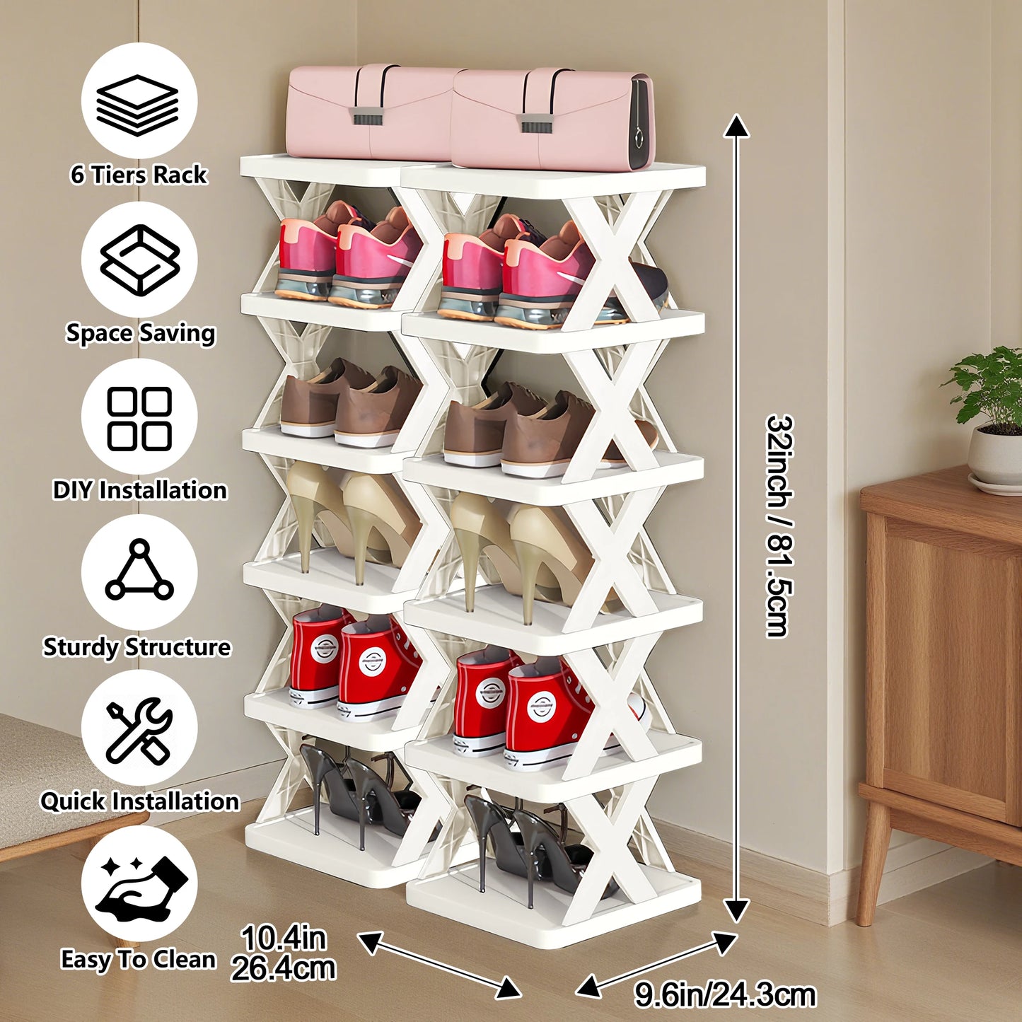 Detachable Shoe Rack Storage Organizer Multilayer Shoe Cabinet For Home