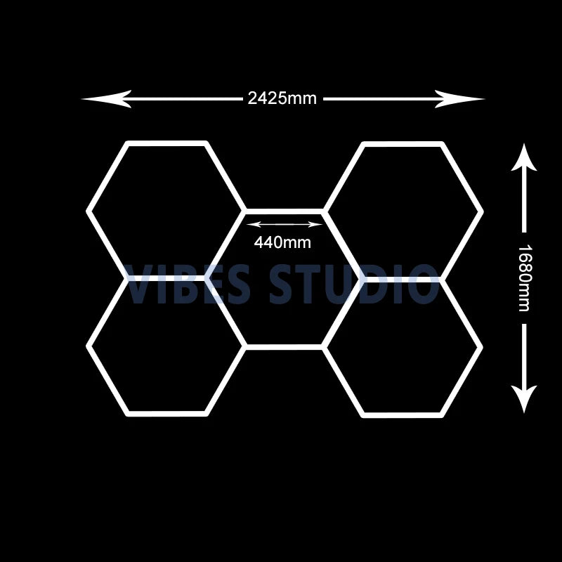 Hexagon LED Garage Light 6500K Honeycomb Ceiling Tube Lighting For Home Workshop