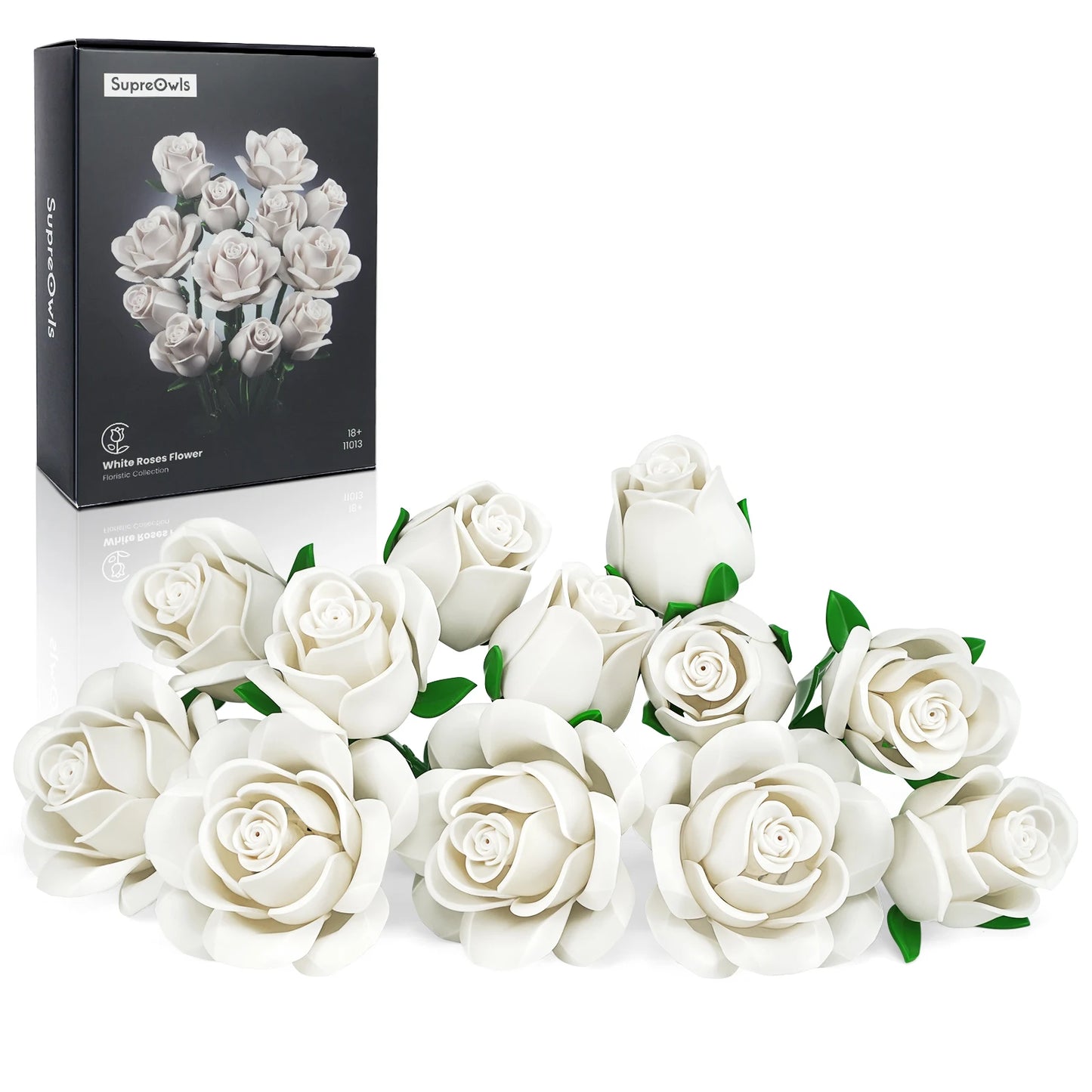 Roses Bouquet Building Blocks Set Lego Compatible Artificial Flowers Home Decor