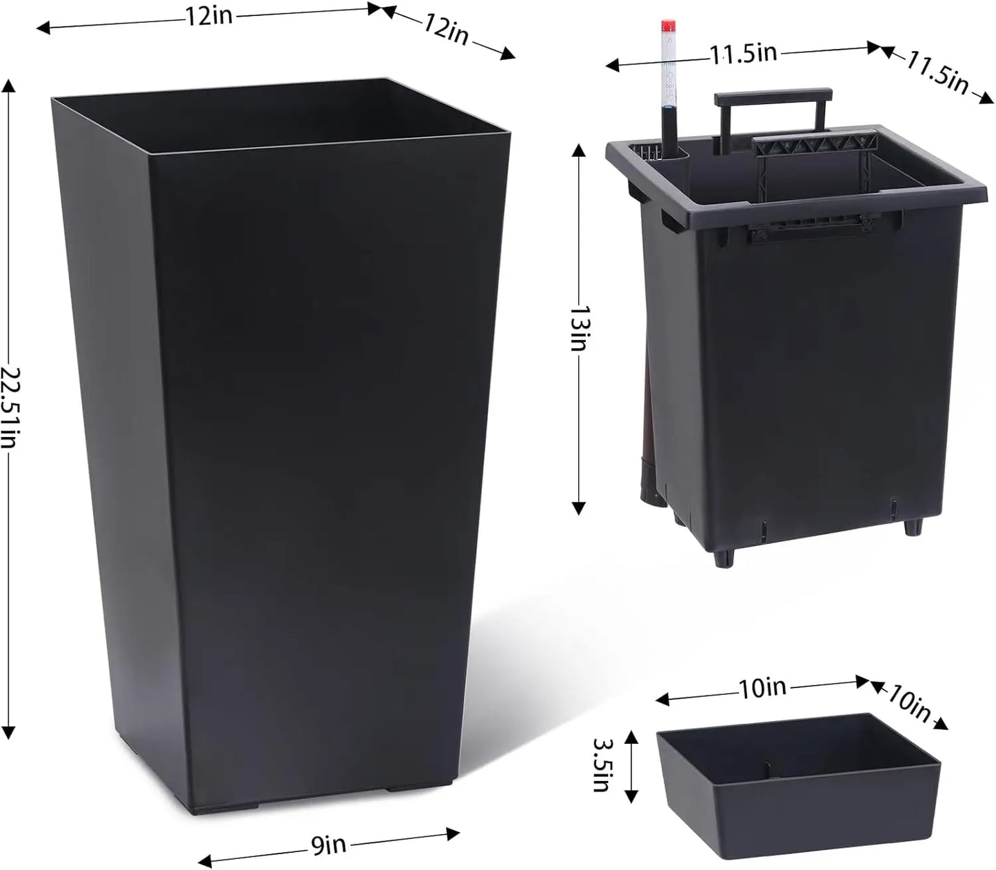 Elevate your space with this pair of 22.4-inch tall taper planters that blend rugged outdoor durability with refined indoor style.