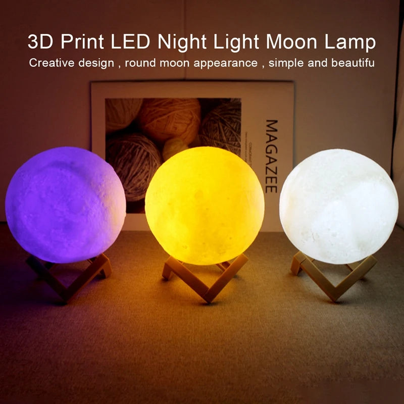 Moon Light LED Book Light Galaxy Night Lamp For Kids Bedroom Decor
