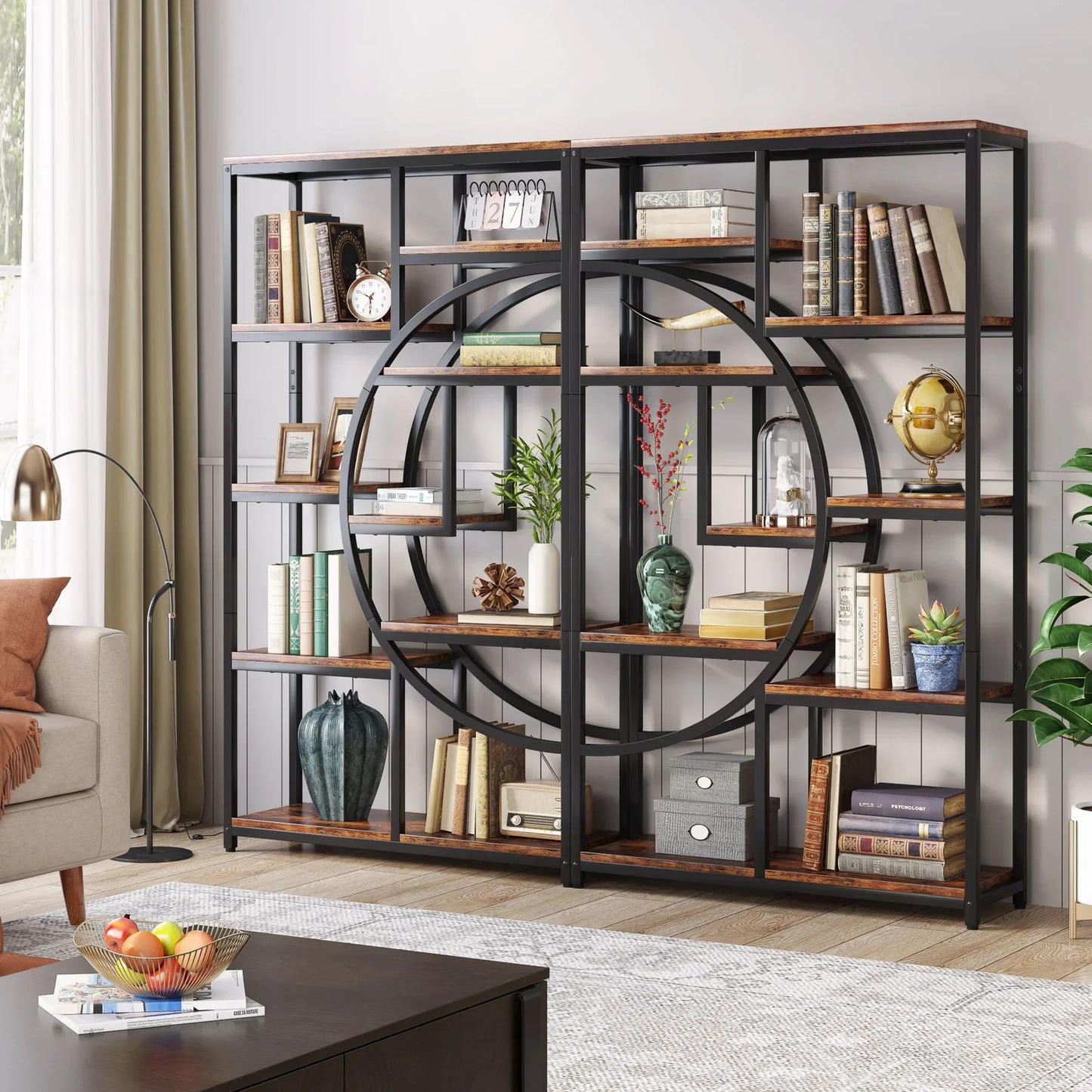 Tribesigns Industrial 5-Tier Etagere Bookcase Freestanding Shelf