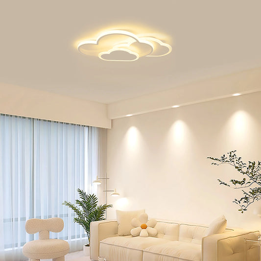 Cloud Shape LED Ceiling Light Fixture With 3 Color Lighting For Living Room