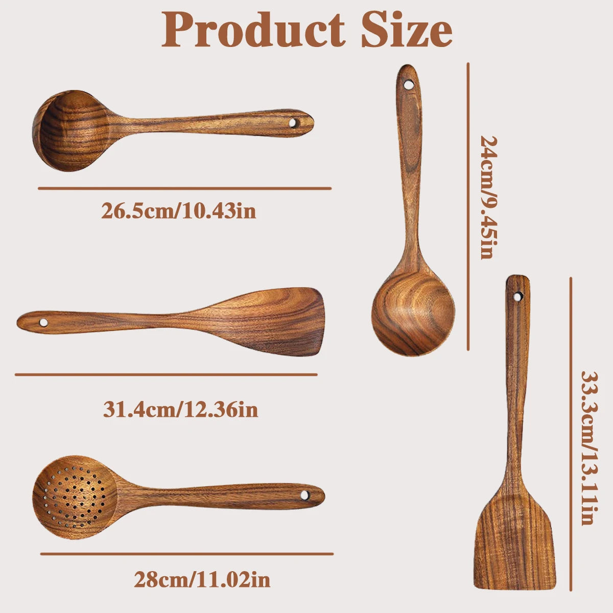 Elevate your kitchen routine with a 5-piece wooden utensil kit that blends natural charm with practical everyday performance.