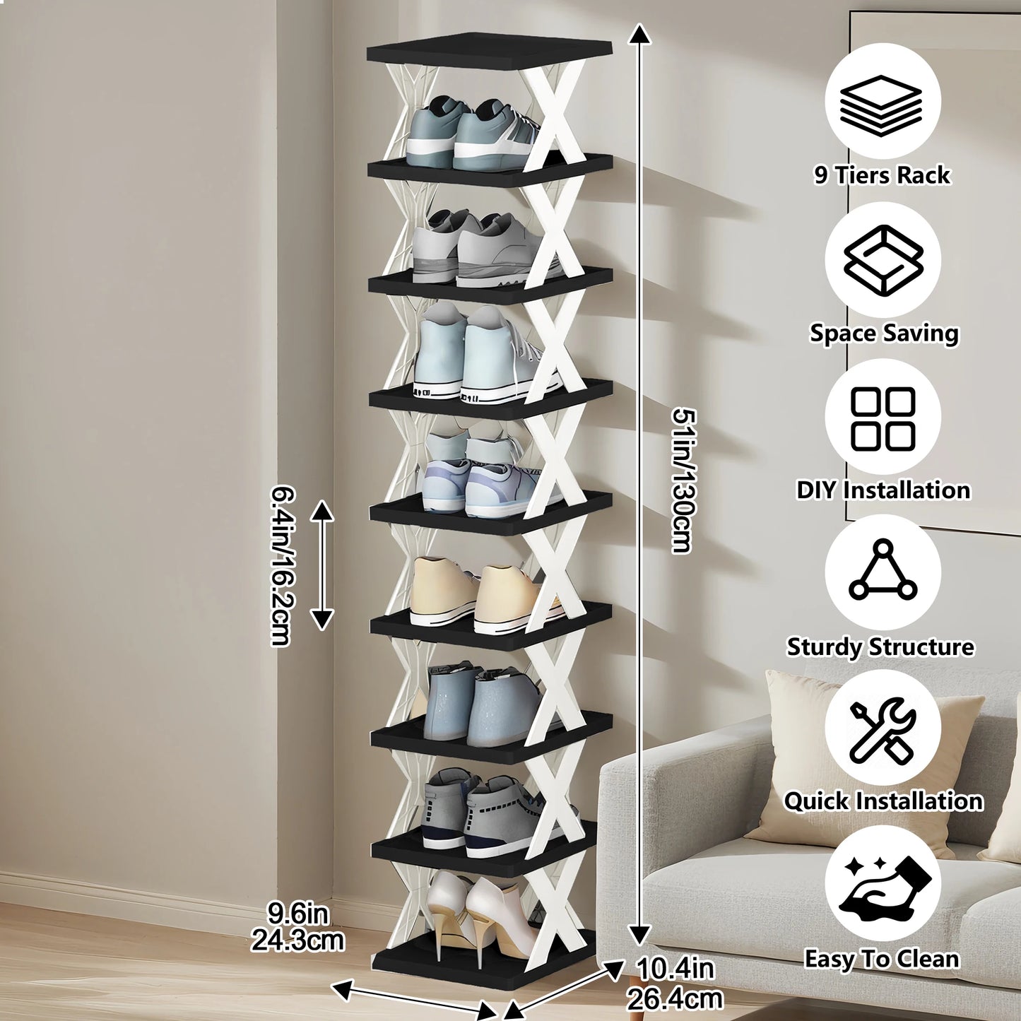 Detachable Shoe Rack Storage Organizer Multilayer Shoe Cabinet For Home
