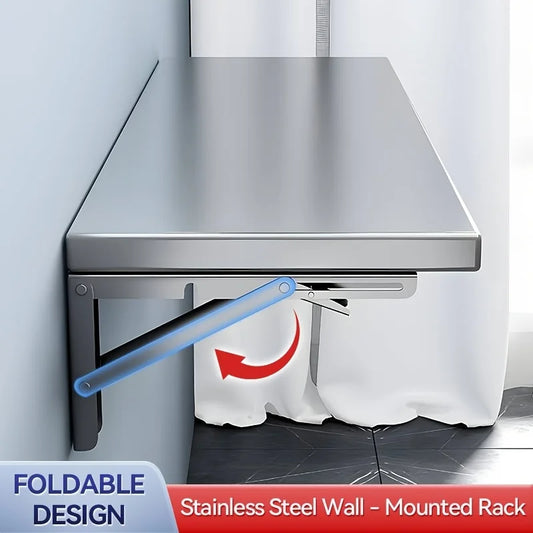 Stainless Steel Wall Mounted Foldable 4 Tier Kitchen Shelf