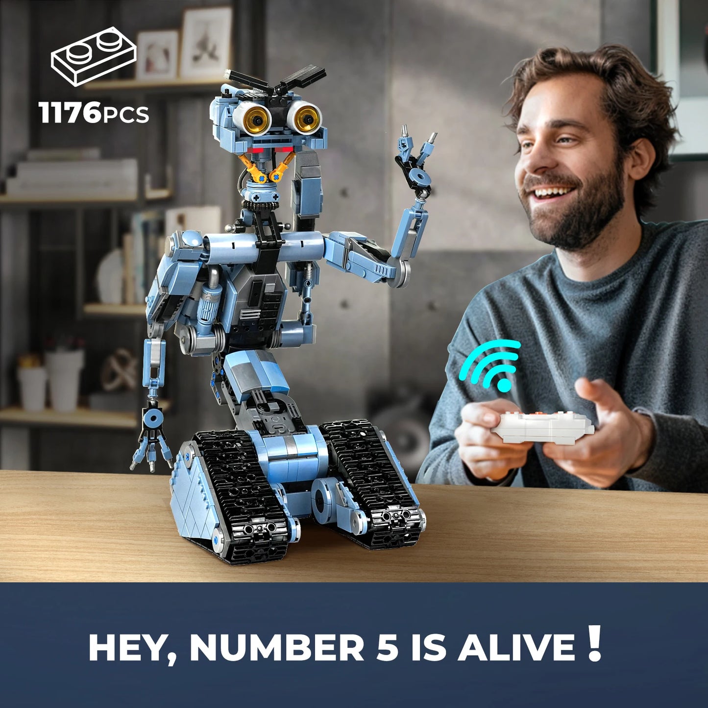 1176 Pieces Johnny 5 Robot Building Blocks Set With Remote Control