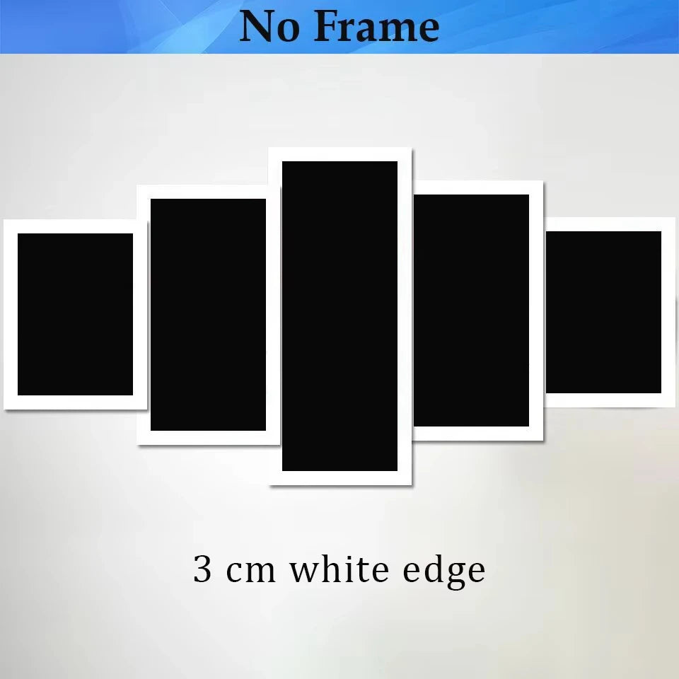 Five Piece Abstract Starry Night Canvas Set Van Gogh Style Wall Art No Frame