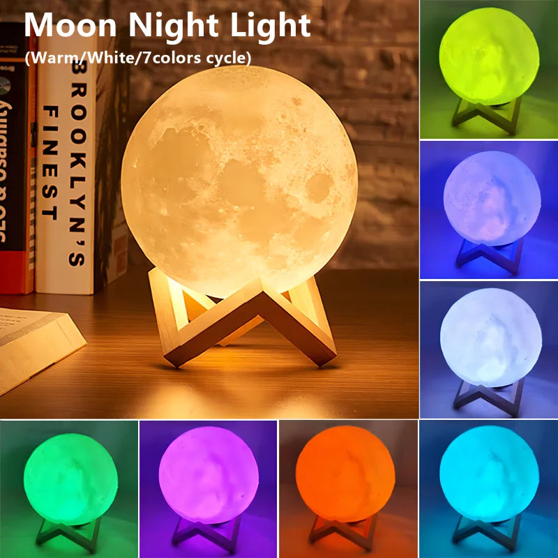 Moon Light LED Book Light Galaxy Night Lamp For Kids Bedroom Decor