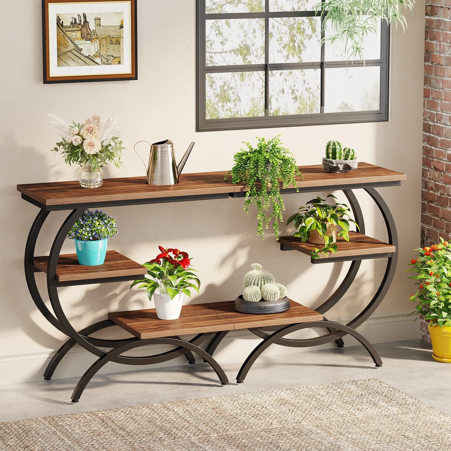 Tribesigns C Shaped End Table 3 Tier Sofa Side Table With Storage Shelves