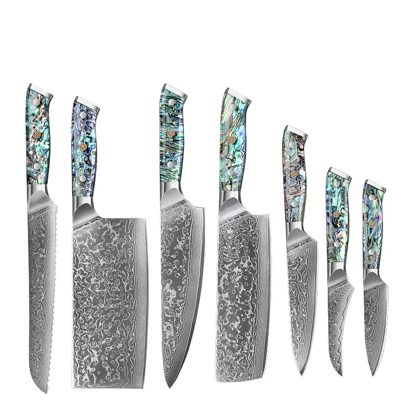 1 To 7 Piece Kitchen Chef Knife Set Japanese Damascus Steel Professional Knives