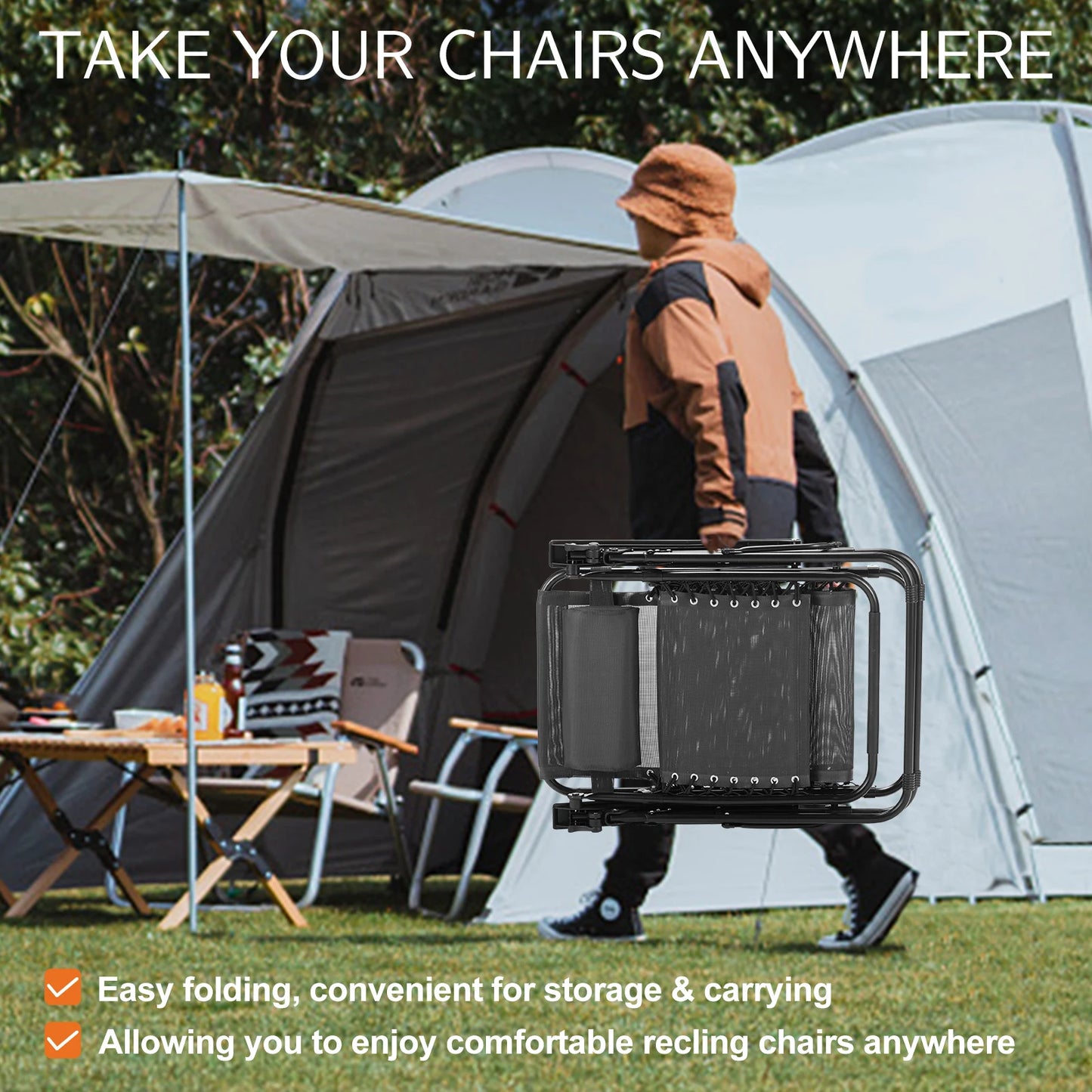 Escape into effortless relaxation with a recliner that curves to your body, providing true weightlessness and calm moments under the open sky.