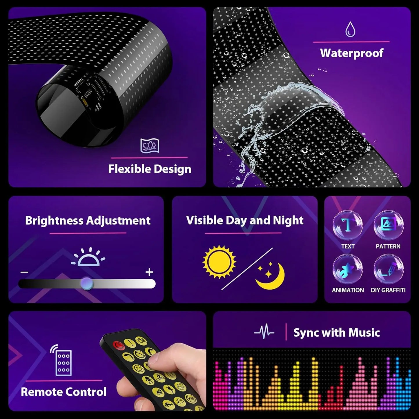 Huge Bright Devil Eye LED Sign Programmable Scroll Display for Store and Car