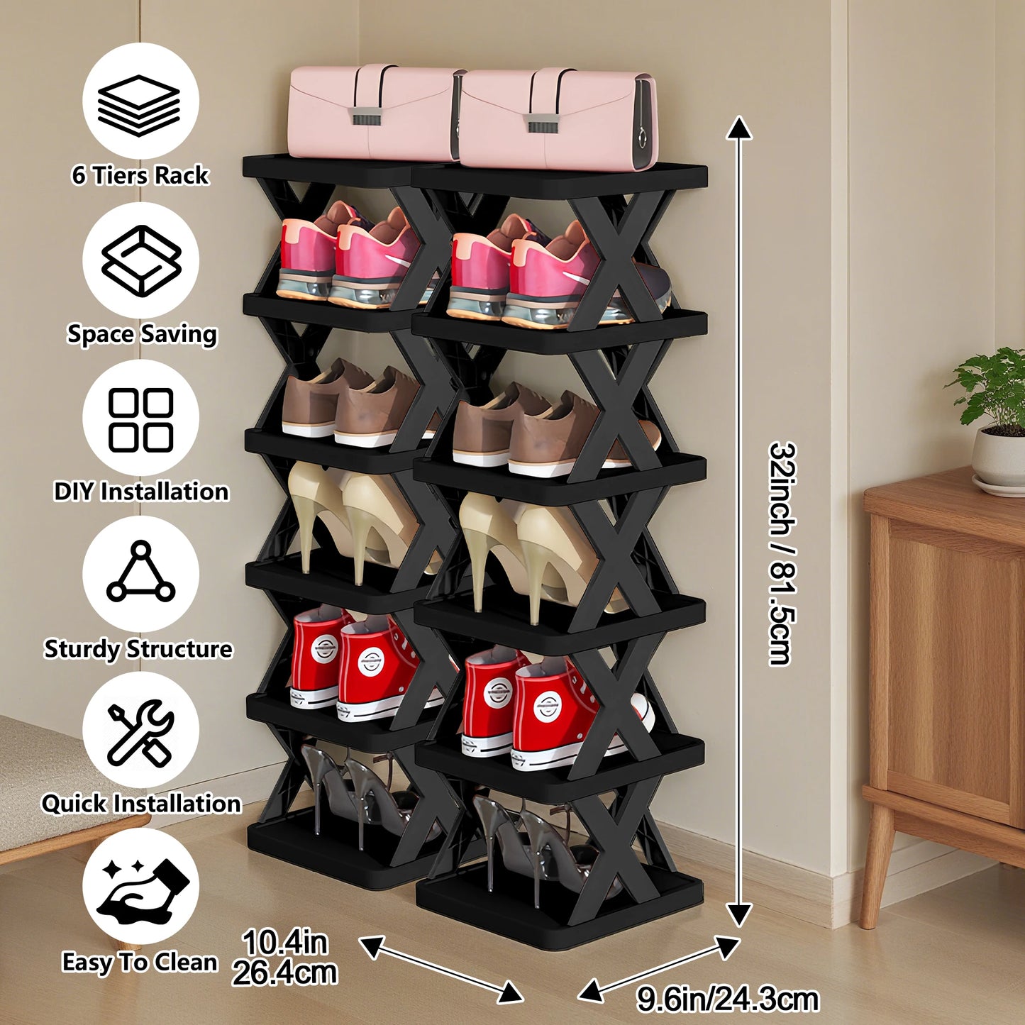 Detachable Shoe Rack Storage Organizer Multilayer Shoe Cabinet For Home