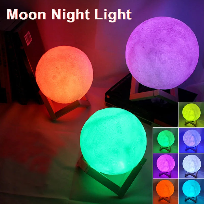 Moon Light LED Book Light Galaxy Night Lamp For Kids Bedroom Decor