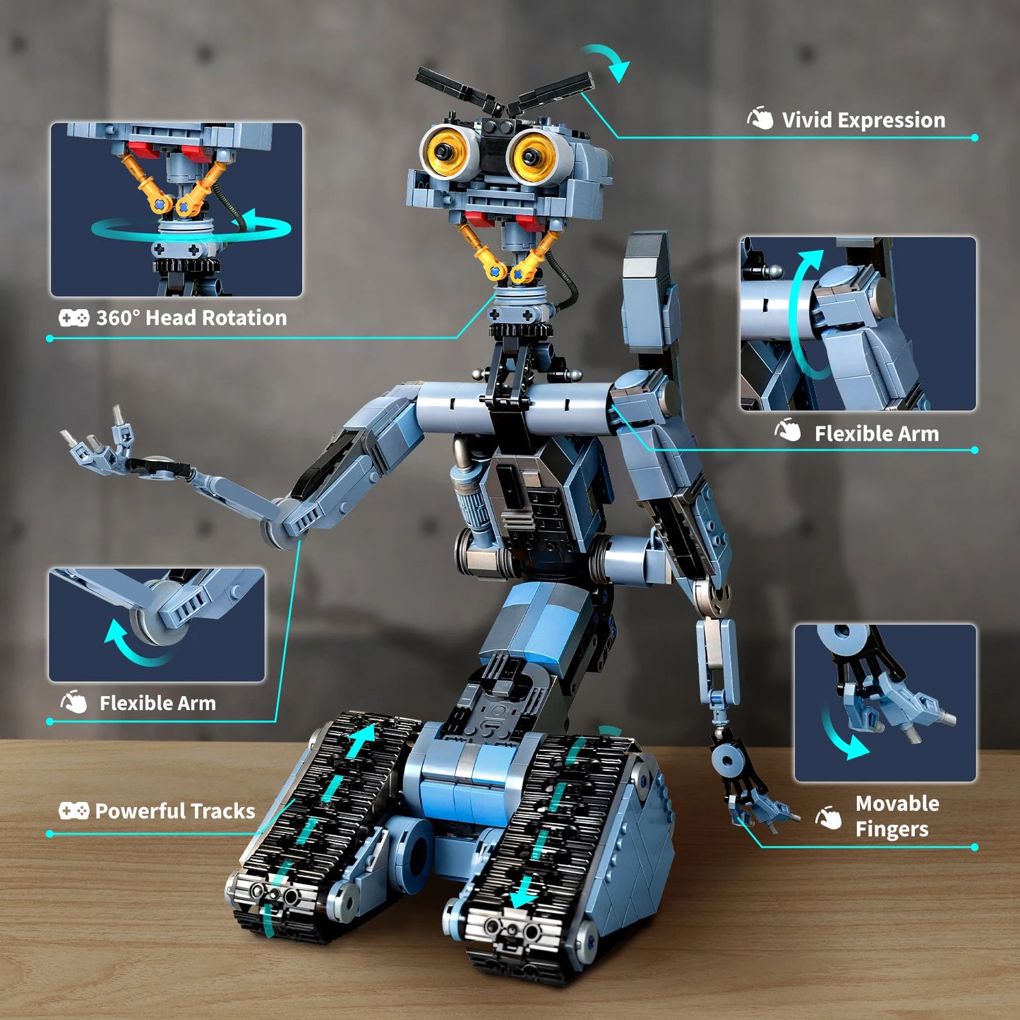1176 Pieces Johnny 5 Robot Building Blocks Set With Remote Control